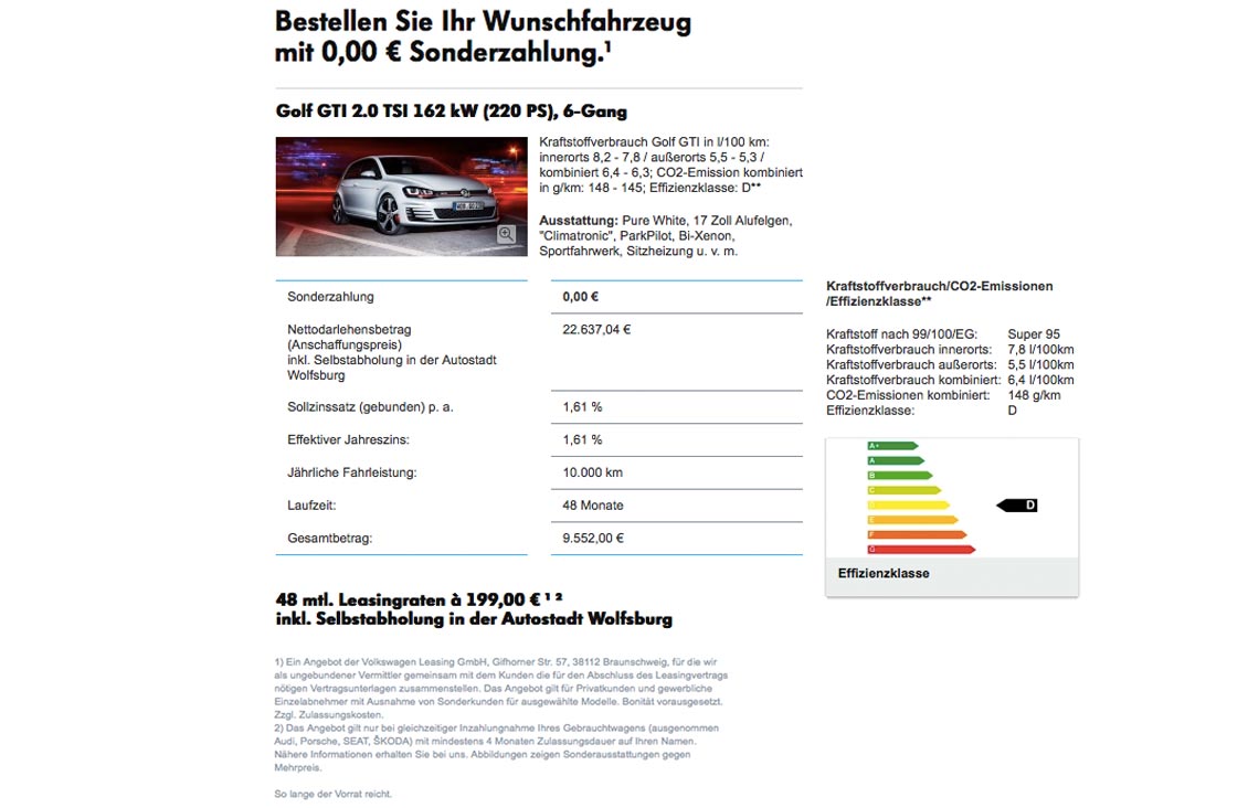 VW Golf Leasing Angebot Stuttgart
